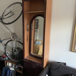 Wood Bookshelf Shelf Shelves Mirror