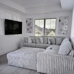 Sectional and ottoman