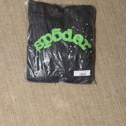 Spider hoodie green logo