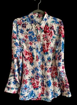 NWT GAP Women Cotton Floral Print Long Sleeve Button Down Shirt – Size M