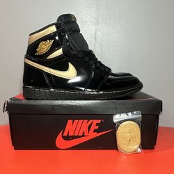 Size 10.5 - Jordan 1 High OG Black Metallic Gold