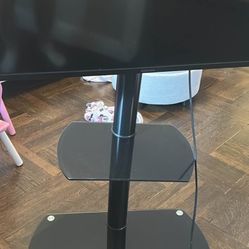 Rolling TV stand with wheels