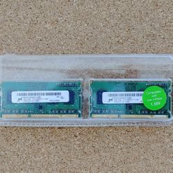 Macbook Pro Memory 4GB (2x2GB) - Micron PC3-12800 DDR3-1600MHz non-ECC Unbuffered CL11 204-Pin SoDimm Single Rank Memory Module #MT8JTF25664HZ-1G6M1