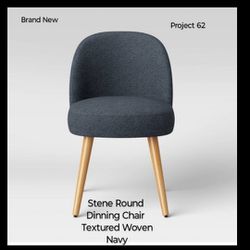 Brand New In Sealed Box - ( SET OF 4 ) Stene Round  Chair Dinning Chairs Textured Woven - Project 62- 