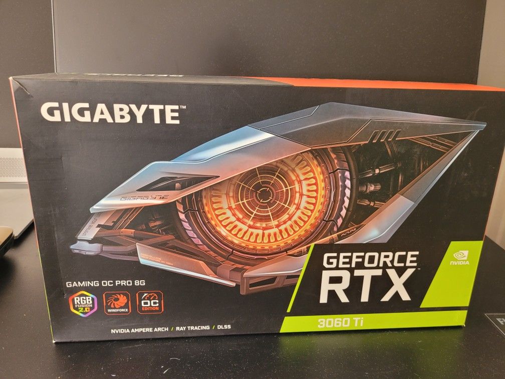Computer GPU Gigabyte GeForce RTX 3060 Ti Gaming OC D6X 8G Graphics Card, 3X WINDFORCE Fans, 8GB 256-bit GDDR6X, GV-N306TXGAMING OC-8GD Video Card