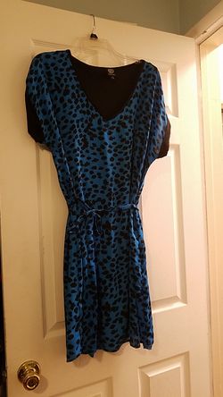 Turquoise leopard print dress