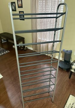Extendable shoe rack, storage organizer 22”/60”