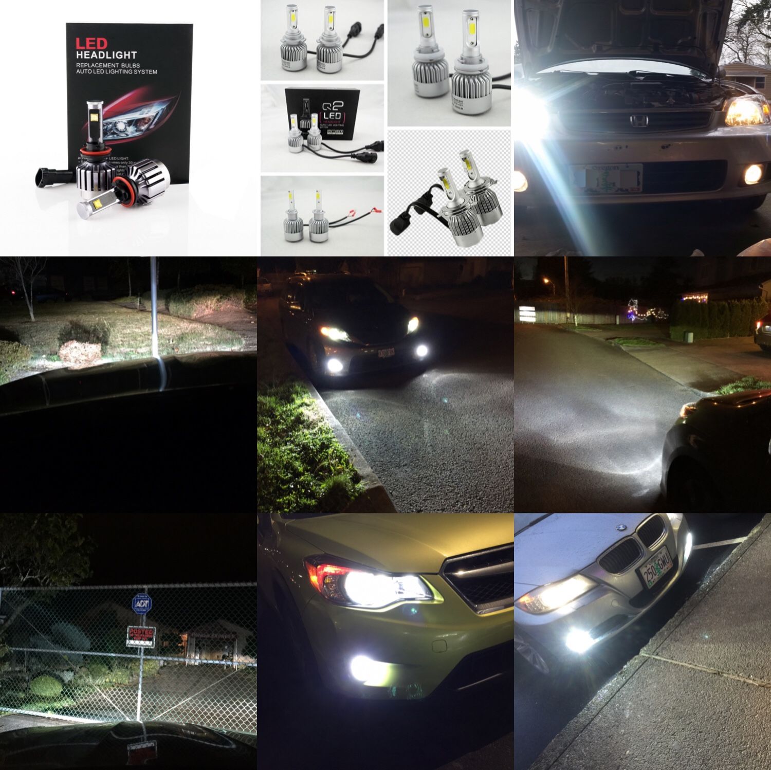 Plug & Play New pair bright white Auto Car LED headlights bulbs H7 CANBUS