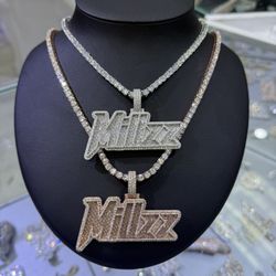 CUSTOM 2.5” PENDANT + TENNIS CHAIN ⭐️ VVS Lab Moissanite, Passes Diamond Tester, Iced Out