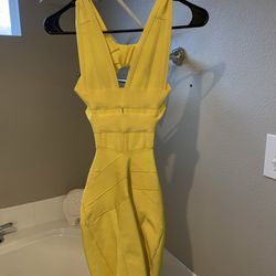Sexy Yellow Bodycon Dress 