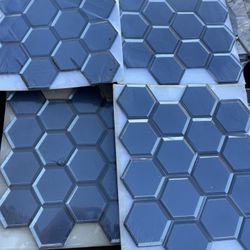 Hexagon Glass Kitchen Wall Tile