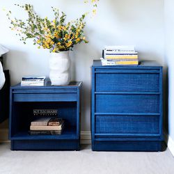 Lane Furniture Refinished In A Denim/ Faux Linen Texture