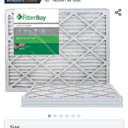 FilterBuy 16x24x1 MERV 8 Pleated AC Furnace Air Filter, (Pack of 4 Filters), 16x24x1 – Silver
