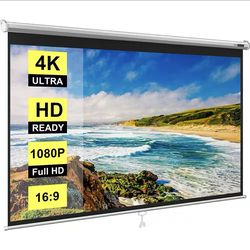 80 inch manual pull down projector screen