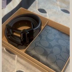 Coach belt and wallet
