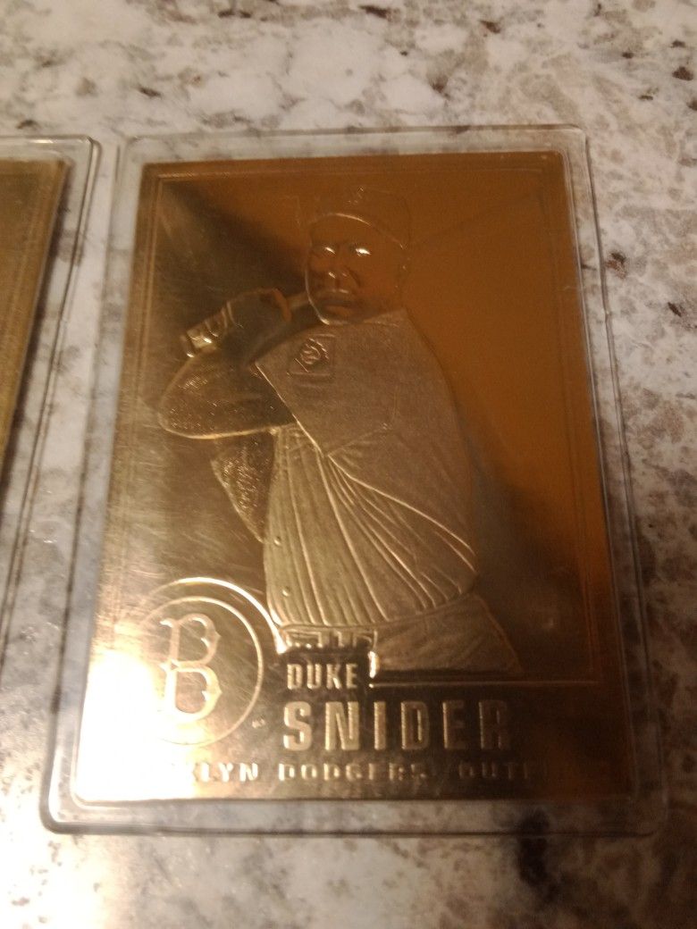 22K Gold Baseball Cards Collectable 