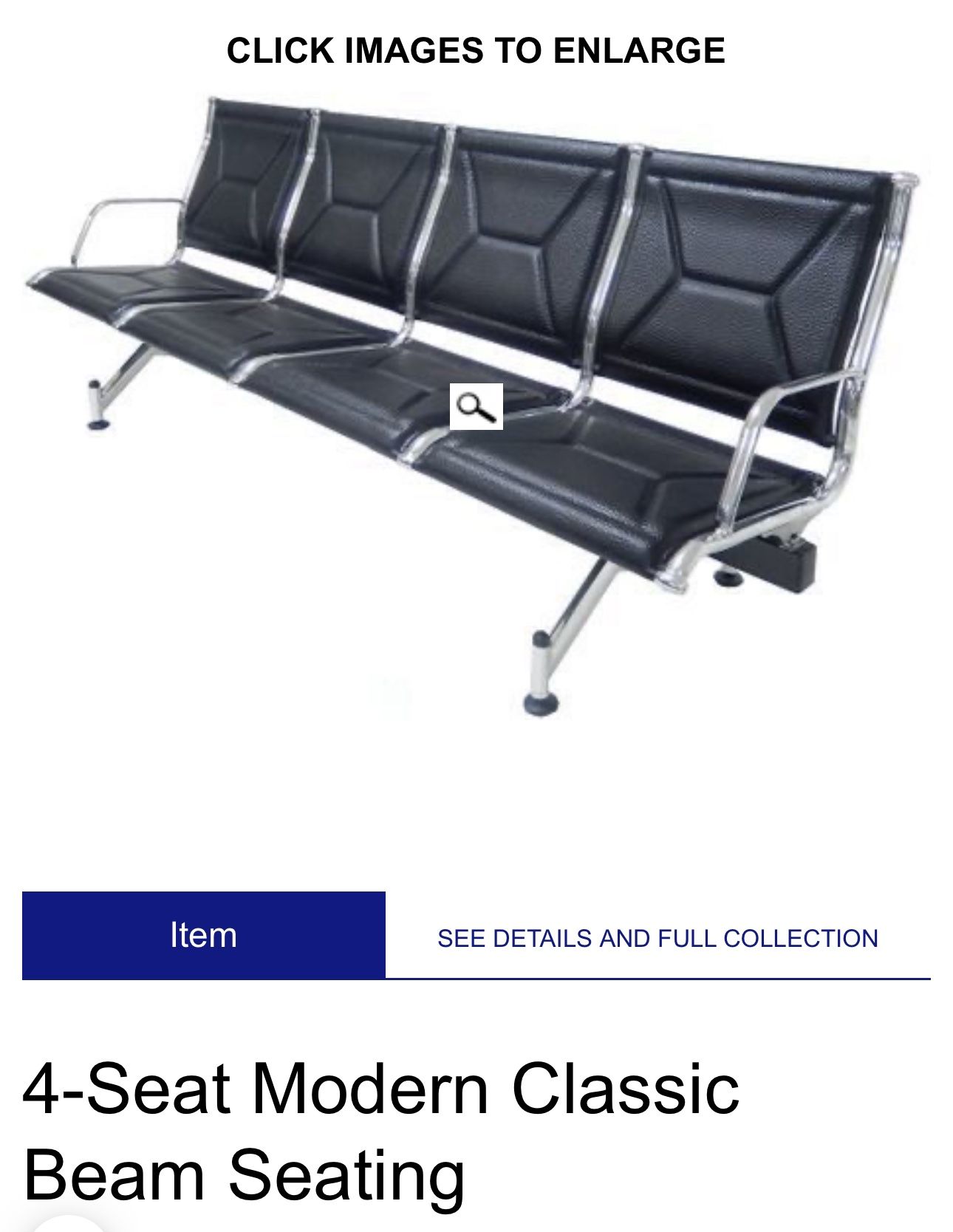 4 3 Seat Leather Office Bench