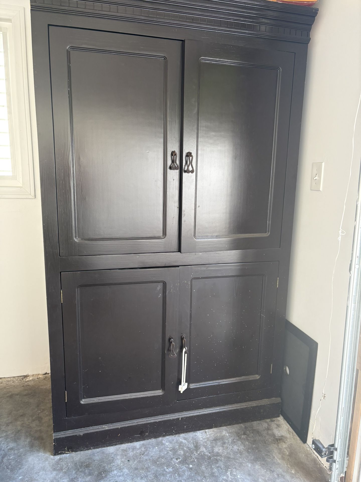 Chocolate Brown Wood Armoire