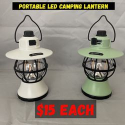 New Portable Retro Camping Lamp, USB Rechargeable Camping Lantern, Hanging Dimmable LED Tent Lantern, Waterproof Lightweight Camping Light for