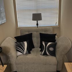 Gray Loveseat with Pillows