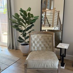 Leather Accent Chair- Grey