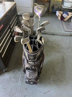 Lady RH GC Cobra 3-PW 1-5-7-3 Hybrid Nice Bag & Putter 
