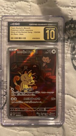 Pokémon Team Rocket's Meowth Art Rare Holo 109/098 Sv10 Glory of Team Rocket CGC