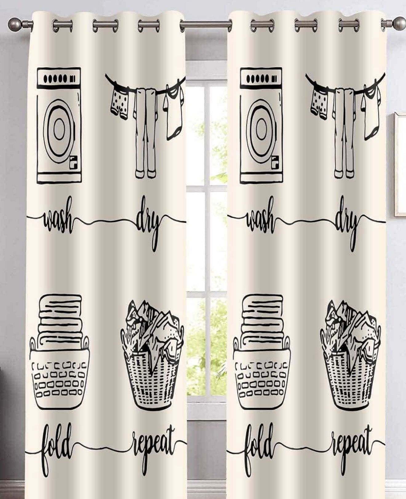 Laundry Curtains-2 Panels