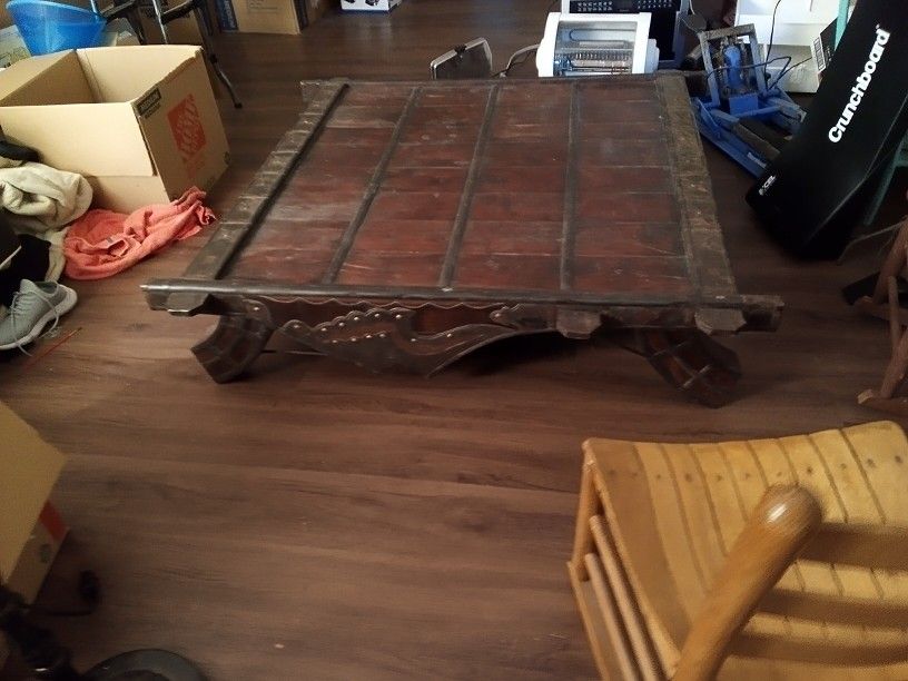 Antique Asian Ox Cart Table