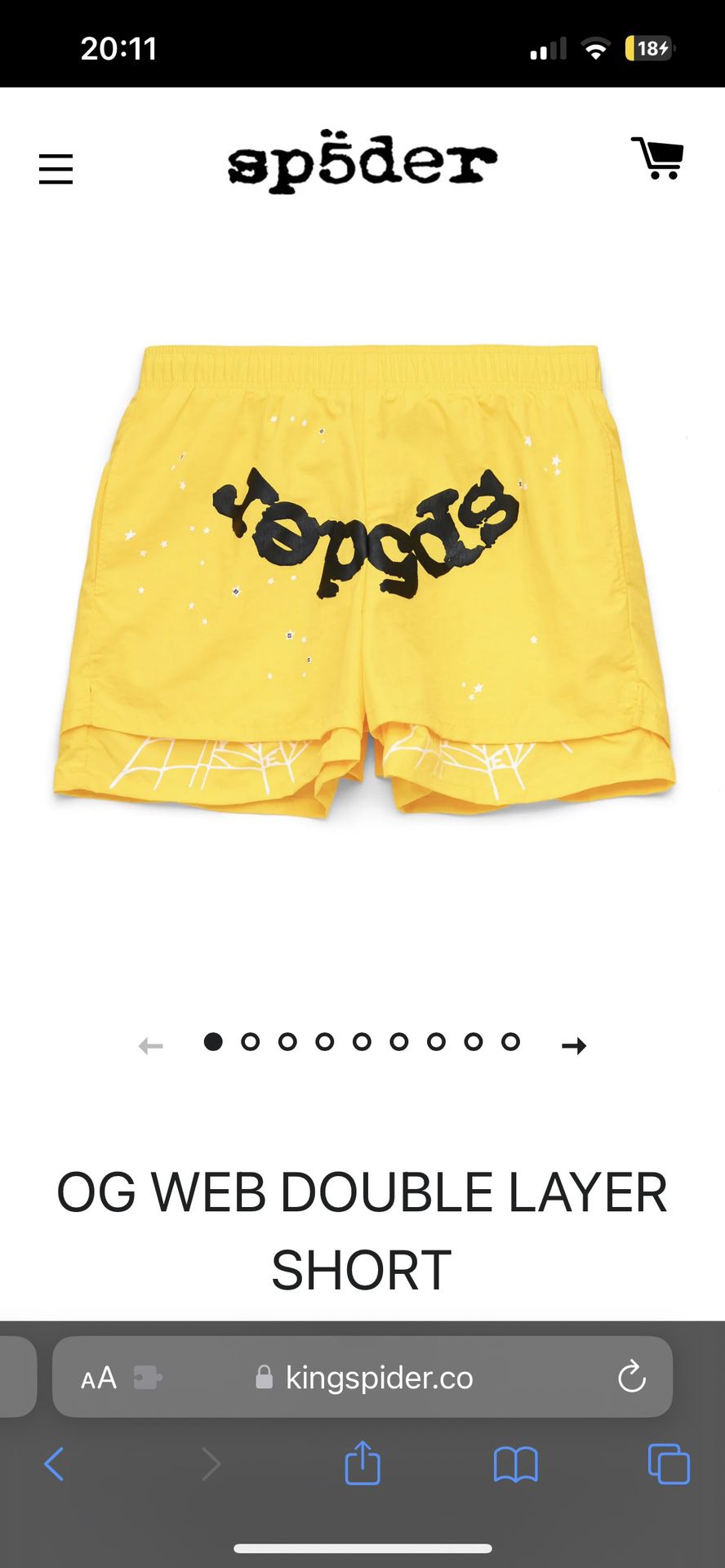 Yellow Sp5der Shorts 