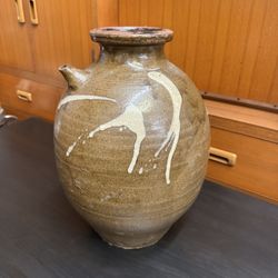 Japanese Vintage Shigaraki-Yaki Sake Tokkuri Style Jar Good Condition