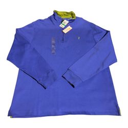 Payne Stewart Zippered SWEATER Pullover Blue Size L 100% COTTON Brand New