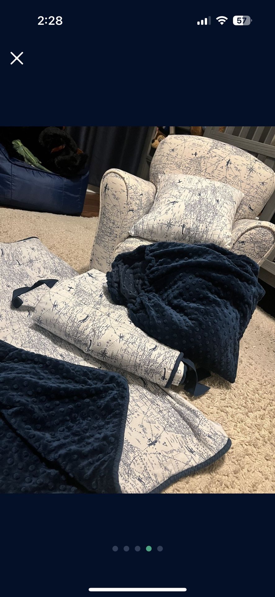 Airplane Themed Crib Set Homemade  Matching Chair 