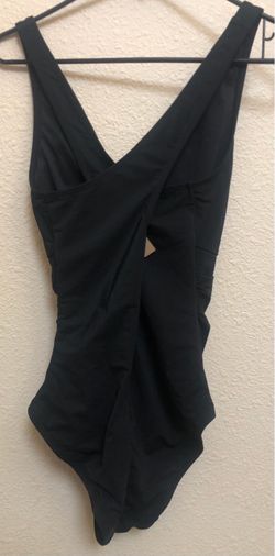 Black One-Piece Swimsuit with Cutout