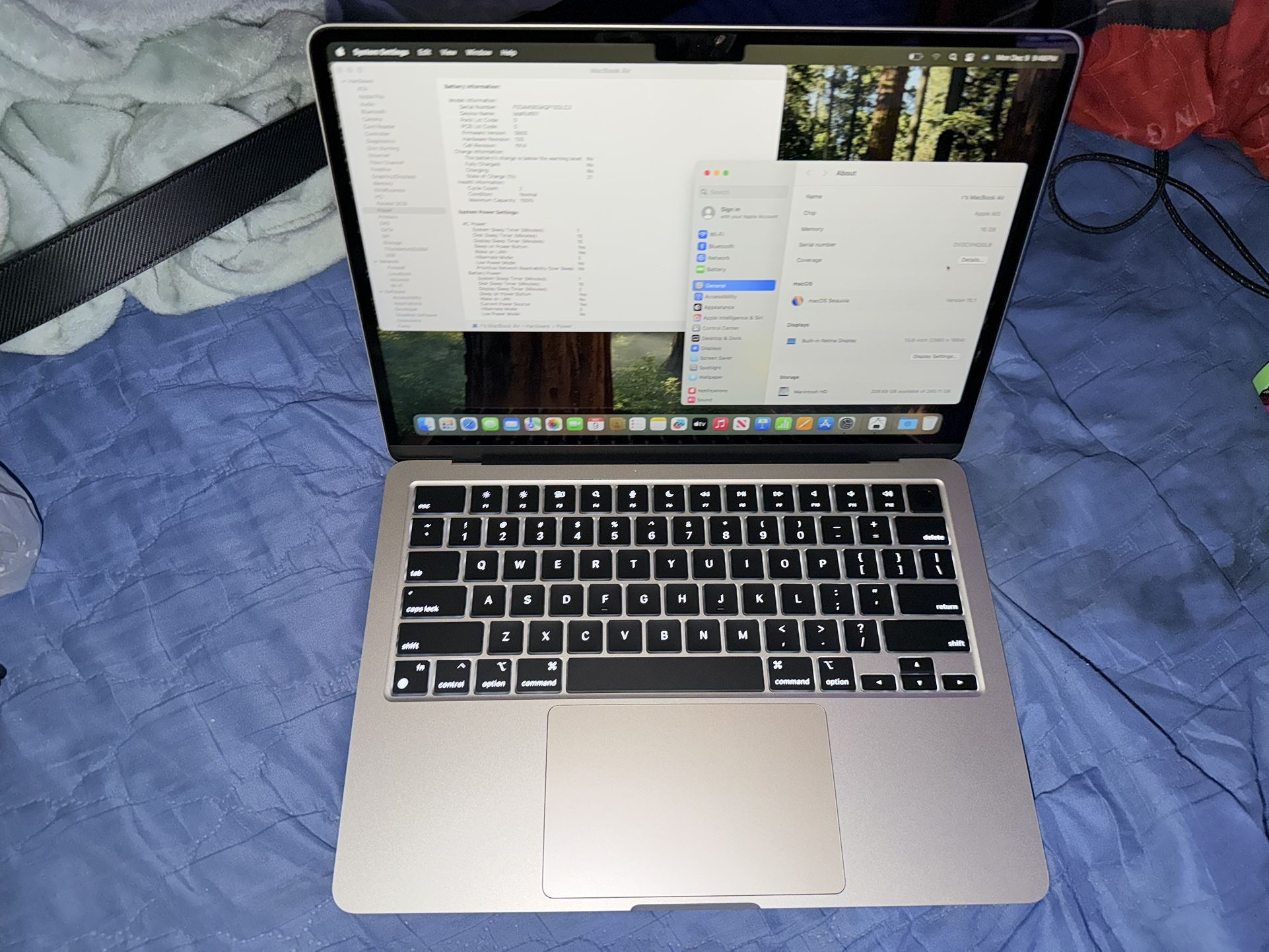 NEW MacBook Air M3 16gb Ram 256 SSD 100% Battery Health- A3113 Silver