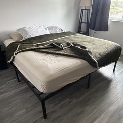 King size mattress  and metal box springs