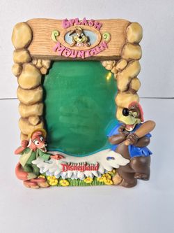 Vintage Disney Parks Splash Mountain Picture Frame Br’er Rabbit Fox Bear 3D 5x7