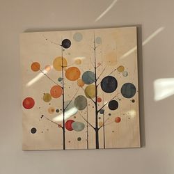 Modern Tree with Colorful Circles Wall Art
