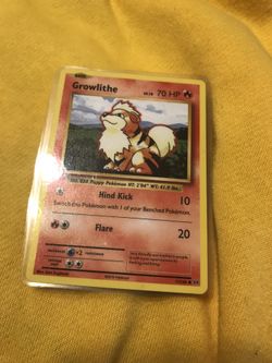 Growlithe Pokemon Card 