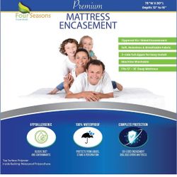 King Size Mattress Protector Bed Bug Waterproof Zippered Cover - Hypoallergenic Premium Quality Encasement Protects Against Liquids, Dust - Breathable