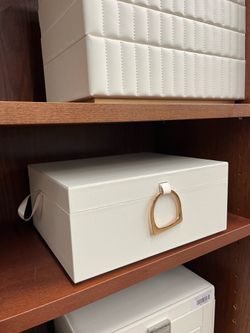 SONGMICS 2-Layer Jewelry Box Jewelry Organizer with Handle Removable Jewelry Tray Jewelry Storage -
