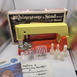 The Rhinestone & Stud Setter By Ronco 1973 Vintage Instructions Box Bedazzler