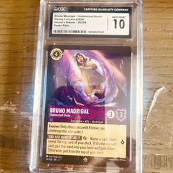 2024 DISNEY LORCANA D23 COLL BRUNO MADRIGAL - UNDETECTED UNCLE CGC 10 GEM MINT