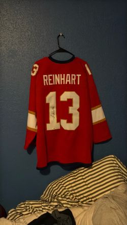 Signed Sam Reinhart Florida Panthers Autographed Sam Reinhart Custom Jersey (JSA/PSA COA)