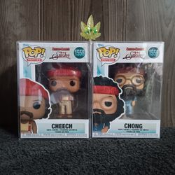 Mint Cheech and Chong Funko Pop figures in hard cases