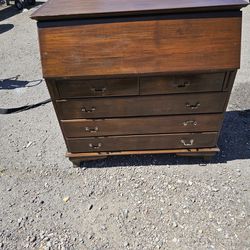 Vintage Fold Down Desk And Hutch