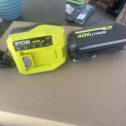 Ryobi 40 V Six Amp Battery And Charger