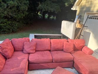 Red Sectional Sofa with Chaise