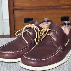 Salvatore Ferragamo Brown Leather Men’s Boat Shoes Size 12