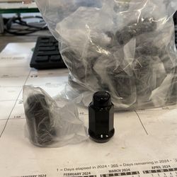 Lug Nuts Black Powder Coating 